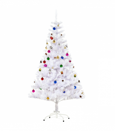 5ft Snow Artificial Christmas Tree Metal Stand Elegant Faux White
