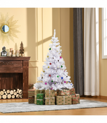 5ft Snow Artificial Christmas Tree Metal Stand Elegant Faux White