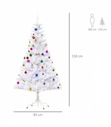 5ft Snow Artificial Christmas Tree Metal Stand Elegant Faux White