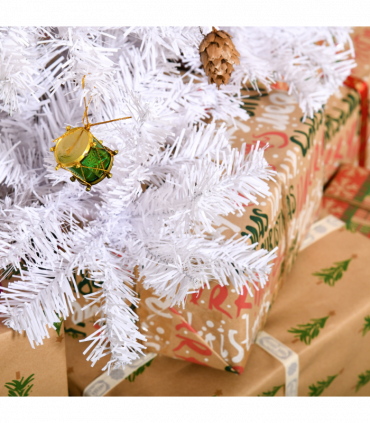 5ft Snow Artificial Christmas Tree Metal Stand Elegant Faux White