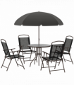 6 Pcs Bistro Set, Texteline-Black