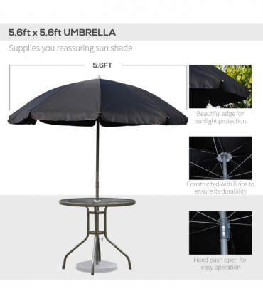 6 Pcs Bistro Set, Texteline-Black