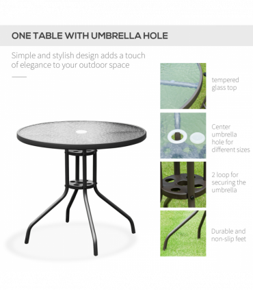 6 Pcs Bistro Set, Texteline-Black