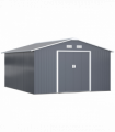 6.5 x 11FT Foundation Ventilation Steel Outdoor Garden Shed Grey