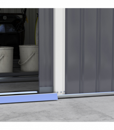 6.5 x 11FT Foundation Ventilation Steel Outdoor Garden Shed Grey