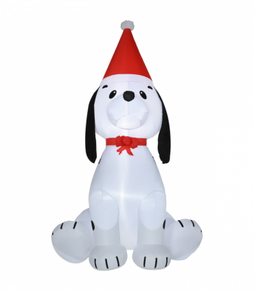 6ft Inflatable Christmas Puppy Dog Wearing Santa Hat Lighted Outdoor Indoor
