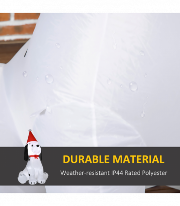 6ft Inflatable Christmas Puppy Dog Wearing Santa Hat Lighted Outdoor Indoor