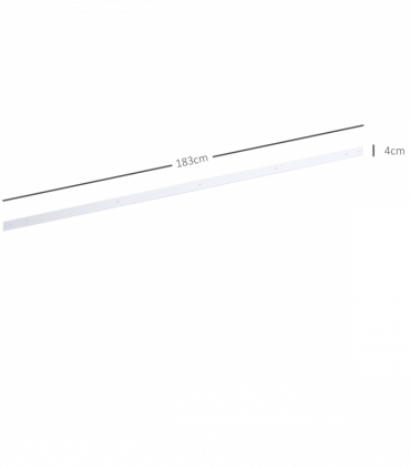 6ft Modern Carbon Steel Sliding Door Track Kit White