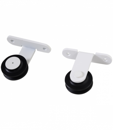 6ft Modern Carbon Steel Sliding Door Track Kit White