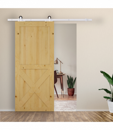 6ft Modern Carbon Steel Sliding Door Track Kit White