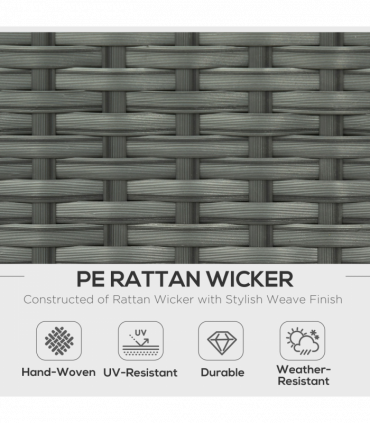 7-Seater Outdoor Garden Rattan Furniture Set w/ Recliners Grey