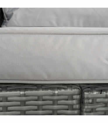 7-Seater Outdoor Garden Rattan Furniture Set w/ Recliners Grey