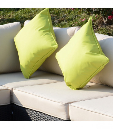 Garden Dining Set 8 Pcs Rattan Sofa Black 78cm x 78cm x 65cm Cushions Outdoor
