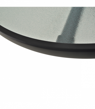 80cm Outdoor Round Dining Table Garden Patio Tempered Glass Top w/ Parasol Hole