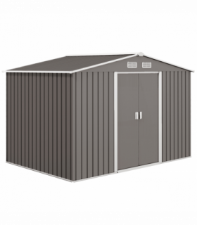 9 x 6FT Foundation Ventilation Steel Outdoor Garden Shed Grey