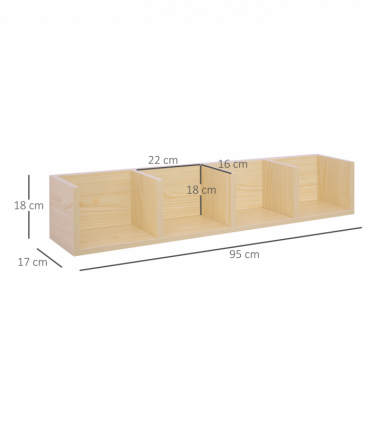 95Lx17Wx16.5H cm Multi-Media Storage Wooden Shelf