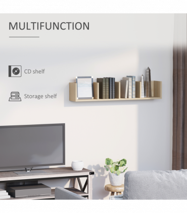 95Lx17Wx16.5H cm Multi-Media Storage Wooden Shelf