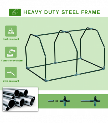 Greenhouse Mini PVC Cover Steel Frame White 99cm x 71cm x 60cm Compact Portable