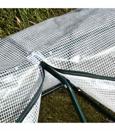 Greenhouse Mini PVC Cover Steel Frame White 99cm x 71cm x 60cm Compact Portable
