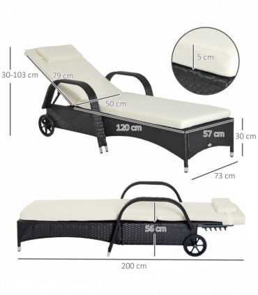 Rattan Sun Lounger