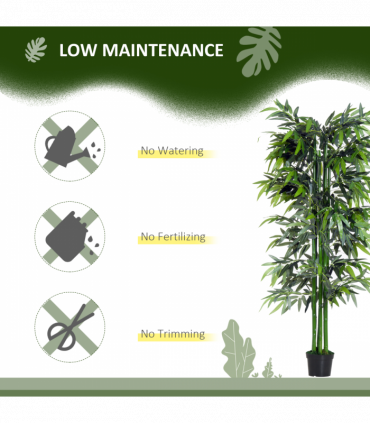 Artificial Bamboo Tree Plant 1.8 m-Green Bamboo/Black Pot PE plastic 2.5x2.5x180