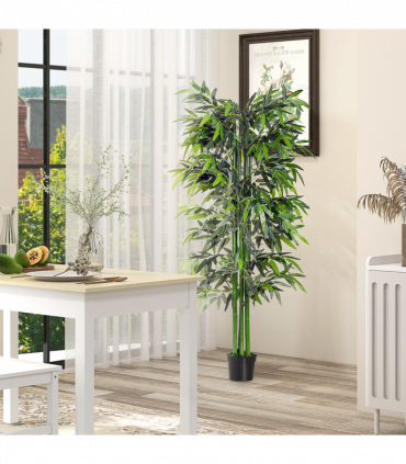 Artificial Bamboo Tree Plant 1.8 m-Green Bamboo/Black Pot PE plastic 2.5x2.5x180