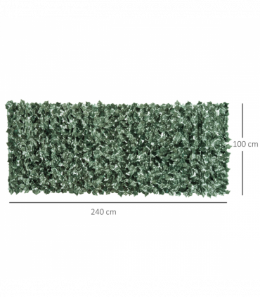 Artificial Leaf Screen Panel, 2.4x1 m-Dark Green