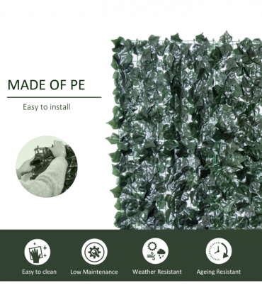 Artificial Leaf Screen Panel, 2.4x1 m-Dark Green