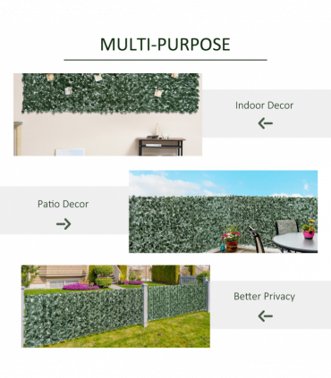 Artificial Leaf Screen Panel, 2.4x1 m-Dark Green