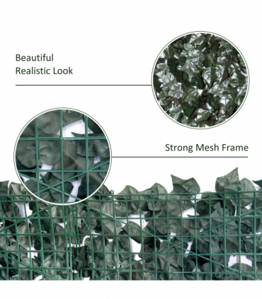 Artificial Leaf Screen Panel, 2.4x1 m-Dark Green