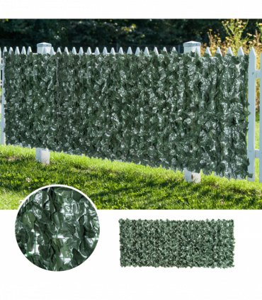 Artificial Leaf Screen Panel, 2.4x1 m-Dark Green