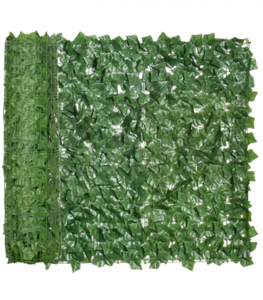 Artificial Leaf Screen Panel, 3x1 m-Dark Green