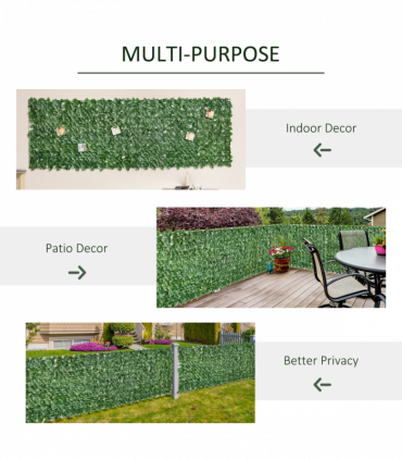 Artificial Leaf Screen Panel, 3x1 m-Dark Green