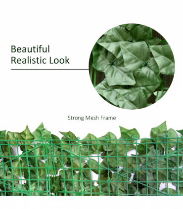 Artificial Leaf Screen Panel, 3x1 m-Dark Green