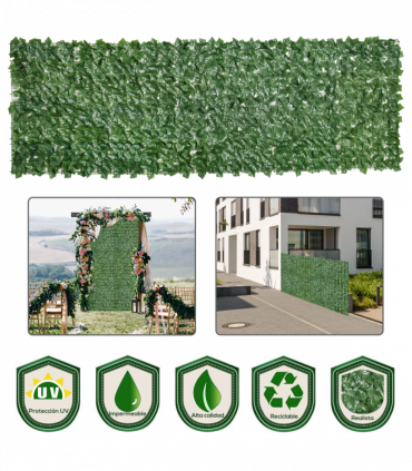Artificial Leaf Screen Panel, 3x1 m-Dark Green