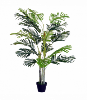 Artificial Plant Tree, 150cm, Crepe Leaves, Black Pot, Indoor Outdoor Use