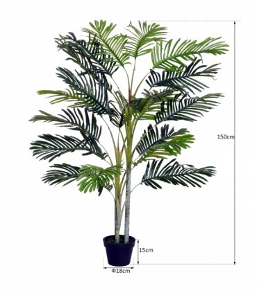 Artificial Plant Tree, 150cm, Crepe Leaves, Black Pot, Indoor Outdoor Use