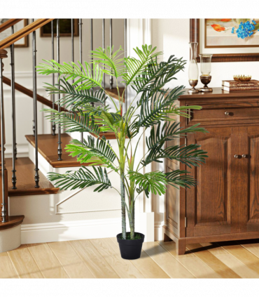Artificial Plant Tree, 150cm, Crepe Leaves, Black Pot, Indoor Outdoor Use