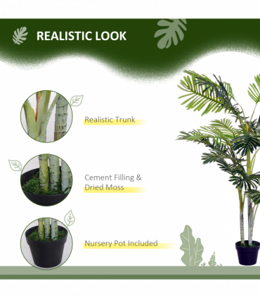 Artificial Plant Tree, 150cm, Crepe Leaves, Black Pot, Indoor Outdoor Use