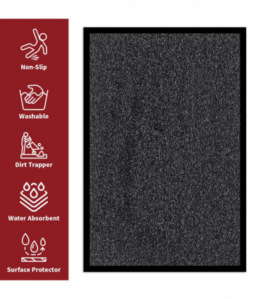 Barrier Mat Dark Grey 40x60cm Polypropylene Fibres Water Absorbent Non-Slip