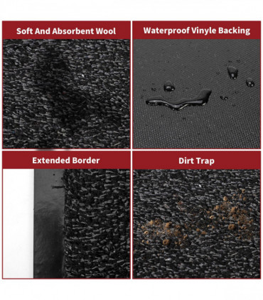 Barrier Mat Dark Grey 40x60cm Polypropylene Fibres Water Absorbent Non-Slip