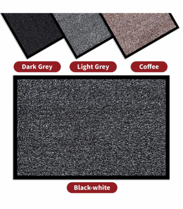 BARRIER MAT 50X80cm BLACK/WHITE polypropylene fibres non-slip water absorbent