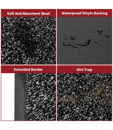 BARRIER MAT 50X80cm BLACK/WHITE polypropylene fibres non-slip water absorbent