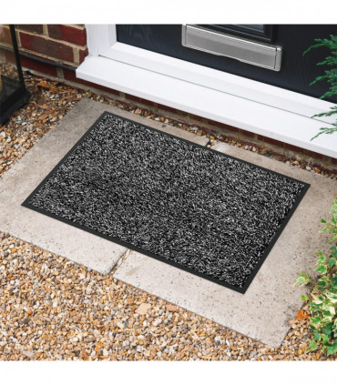 BARRIER MAT 50X80cm BLACK/WHITE polypropylene fibres non-slip water absorbent