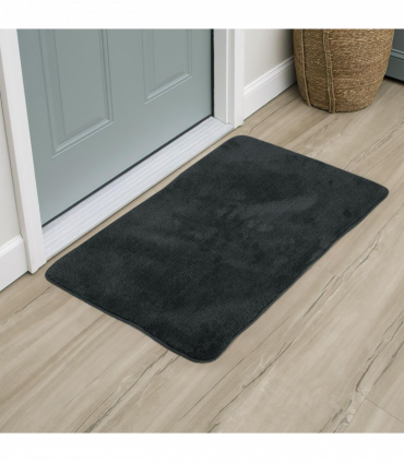 MICROFIBER BATH MAT 50X80cm DARK GREY Ultra Soft Water Absorbent Non-Slip Mats