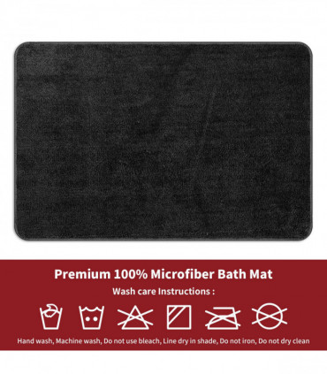 MICROFIBER BATH MAT 50X80cm DARK GREY Ultra Soft Water Absorbent Non-Slip Mats
