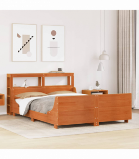 vidaXL Bed Frame without Mattress Wax Brown 160x200 cm Solid Wood Pine
