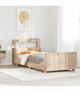 vidaXL Bed Frame without Mattress 75x190 cm Small Single Solid Wood Pine
