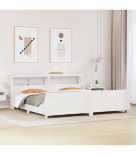 vidaXL Bed Frame without Mattress White 200x200 cm Solid Wood Pine