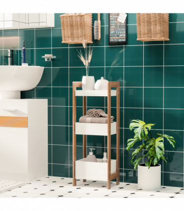 Bathroom Shelves, 3-Tier-Bamboo